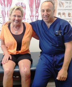 Some patients are so happy withtheir new knees, that they ask me to sign them!
